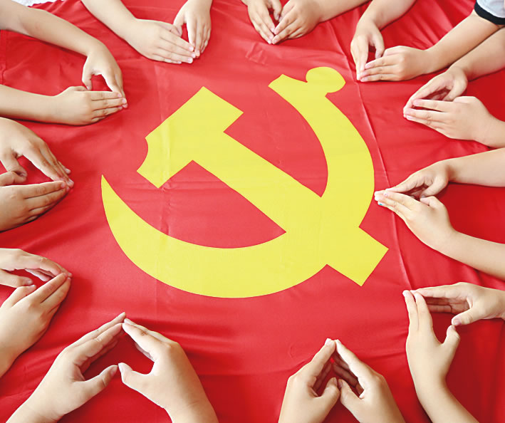 东营红色彩绘迎七一